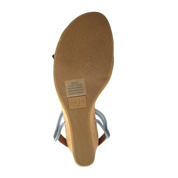 STYLE & CO MULAN Women's Wedge Heel Slingback Sandals Blue Size 10.5 - Picture 7 of 8